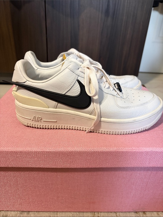 Nike Other - Nike White Low-Top Leather Sneakers with Black Lace Lock